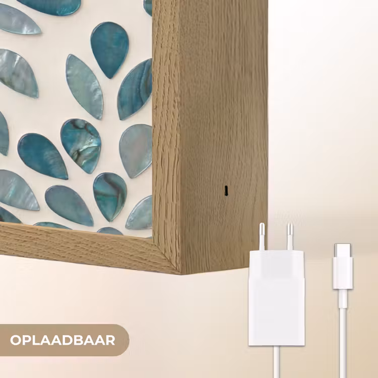 Lightbox - Wandlamp - Patroon - Bladeren - Abstract - Modern - Turquoise — 7