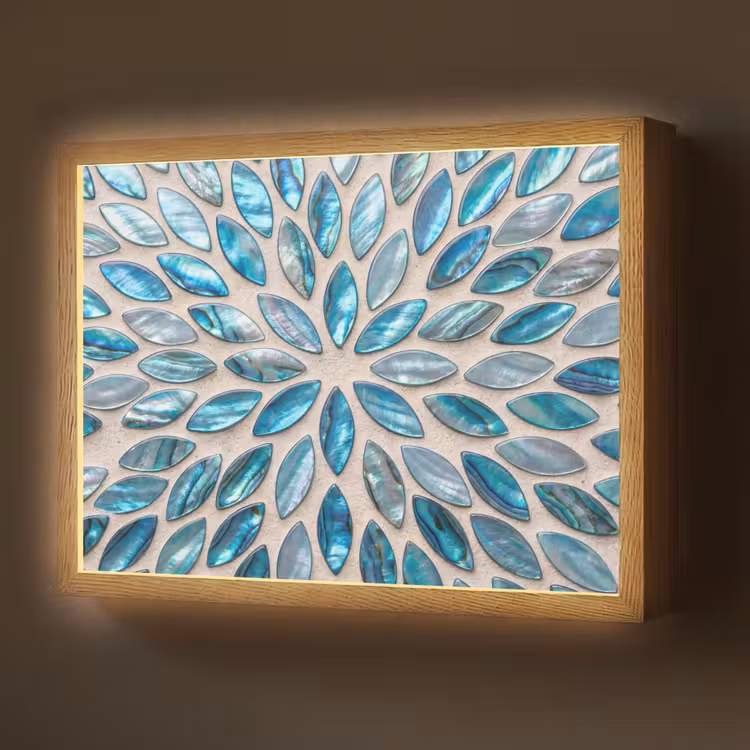 Lightbox - Wandlamp - Patroon - Glans - Abstract - Blauw - Decoratie — 1