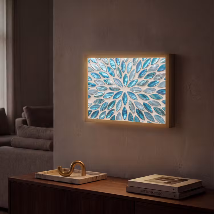 Lightbox - Wandlamp - Patroon - Glans - Abstract - Blauw - Decoratie — 2
