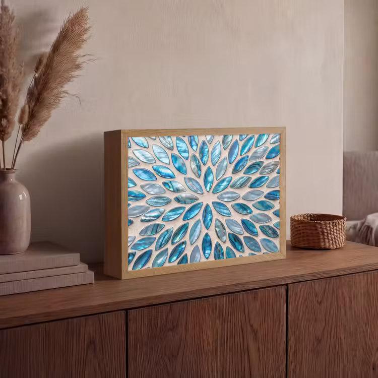 Lightbox - Wandlamp - Patroon - Glans - Abstract - Blauw - Decoratie — 4