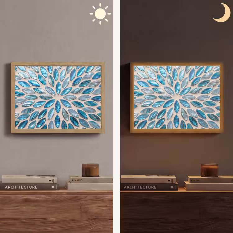 Lightbox - Wandlamp - Patroon - Glans - Abstract - Blauw - Decoratie — 6