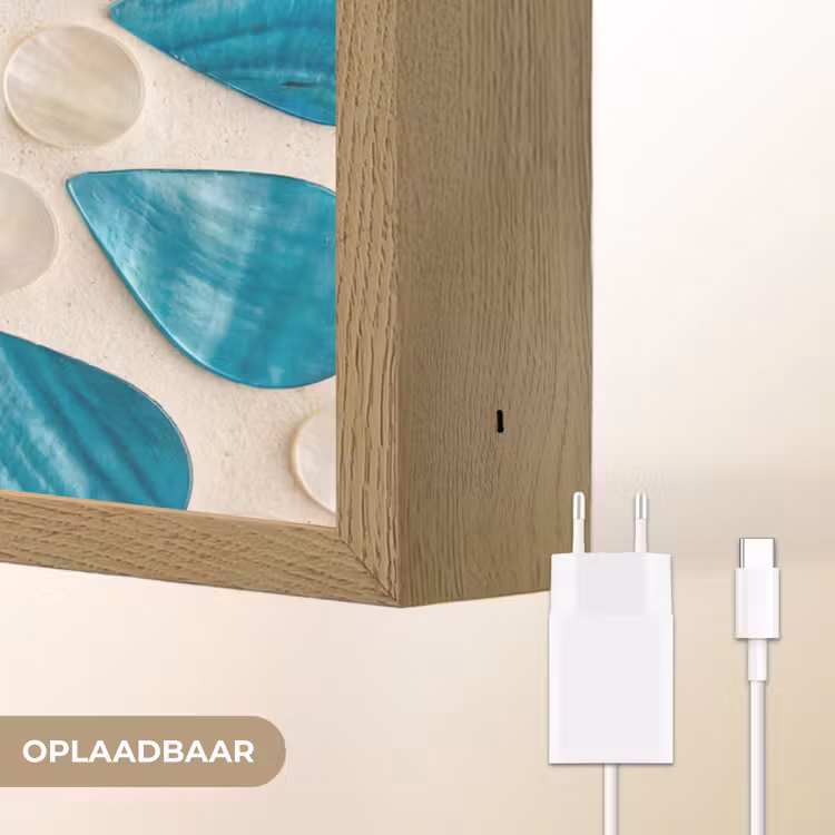 Lightbox - Wandlamp - Patroon - Mozaïek - Schelpen - Abstract - Turquoise — 7