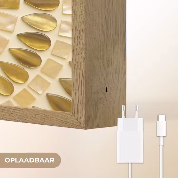 Lightbox - Wandlamp - Patroon - Vormen - Mozaïek - Abstract - Goud — 7