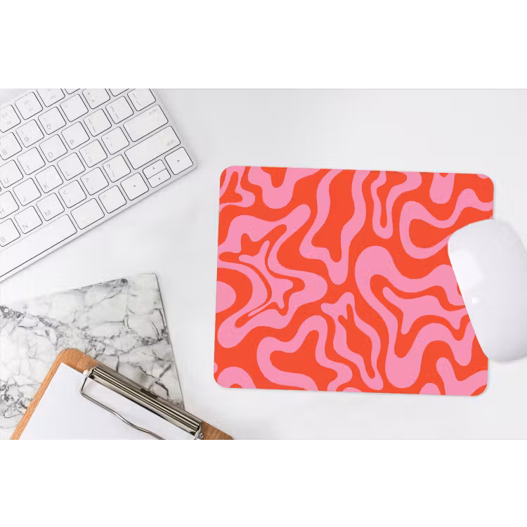 Muismat - Abstract - Patroon - Rood - Roze - Minimalistisch — 2