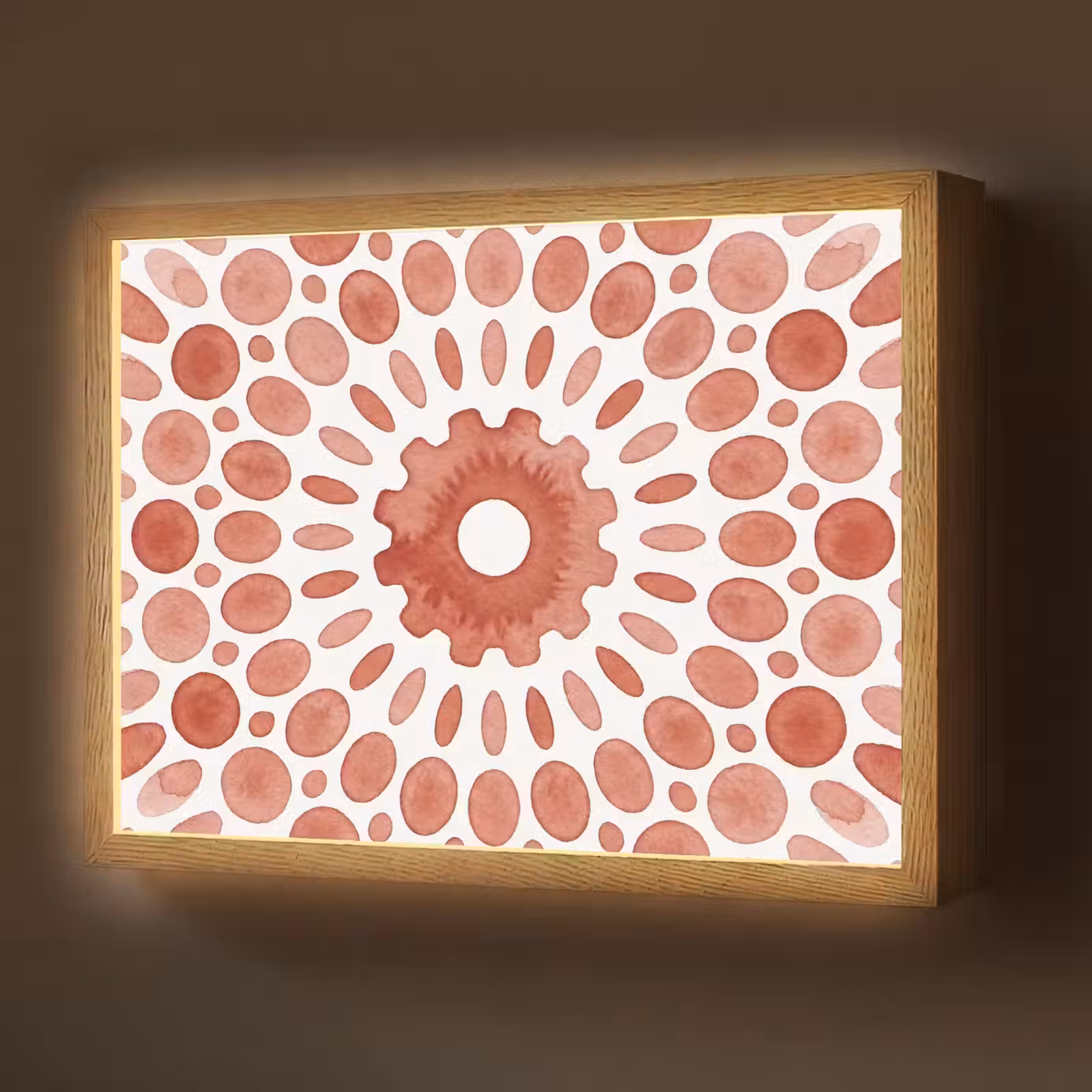 Lightbox - Wandlamp - Patroon - Cirkels - Abstract - Modern - Rood — 1