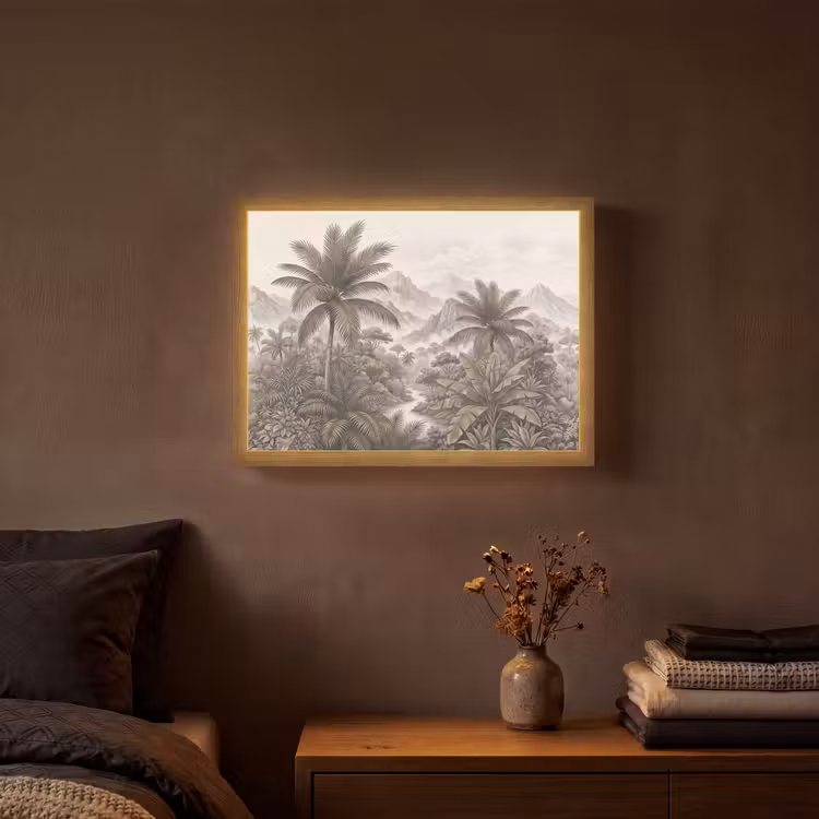 Lightbox - Wandlamp - Natuur - Bergen - Rivier - Tropisch - Vintage — 3