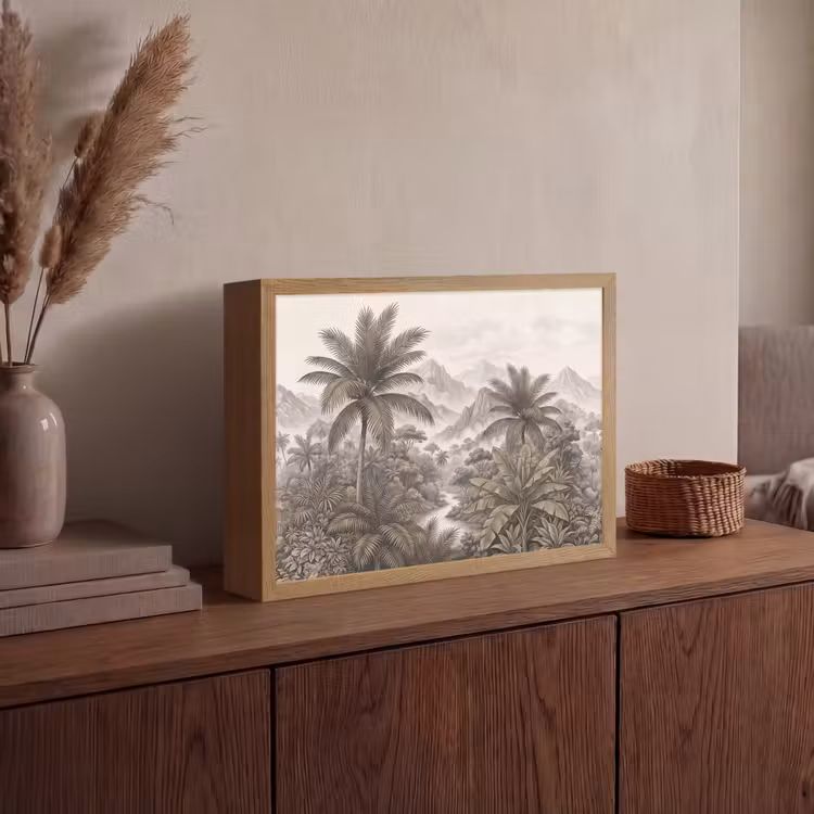 Lightbox - Wandlamp - Natuur - Bergen - Rivier - Tropisch - Vintage — 4