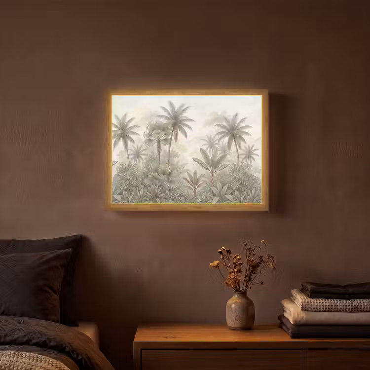 Lightbox - Wandlamp - Natuur - Tropisch bos - Landschap - Aquarel - Groen — 3