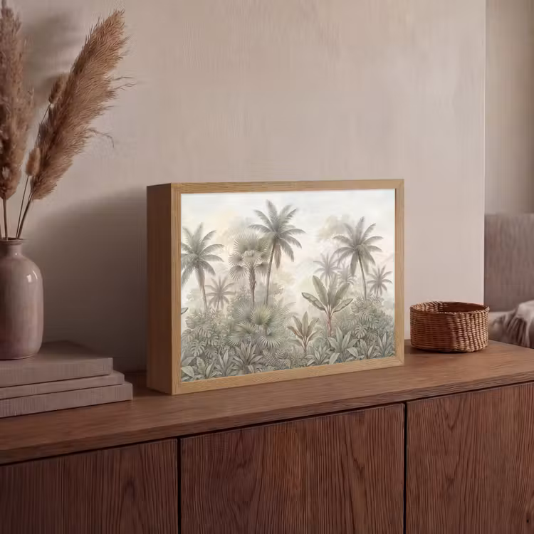 Lightbox - Wandlamp - Natuur - Tropisch bos - Landschap - Aquarel - Groen — 4