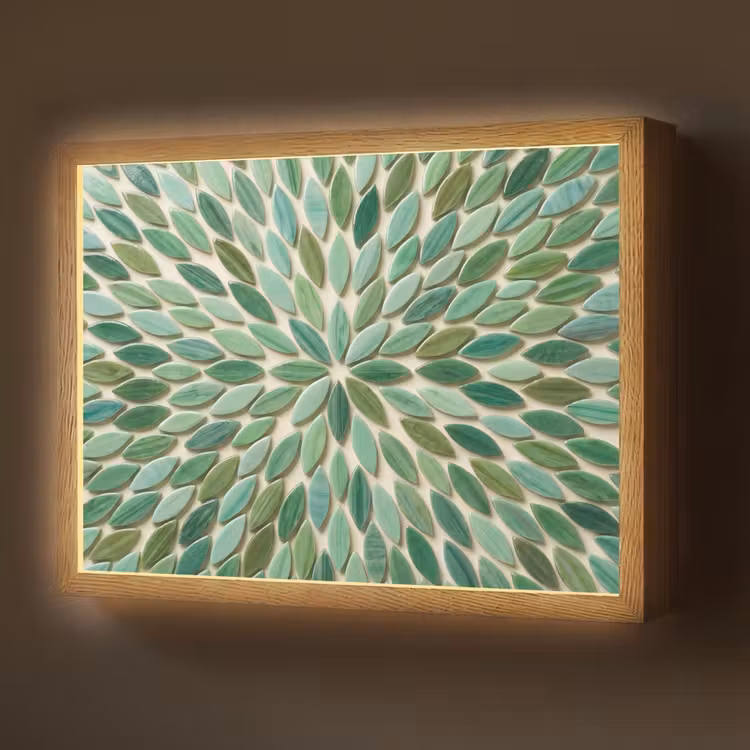 Lightbox - Wandlamp - Patroon - Blad - Groen - Abstract — 1