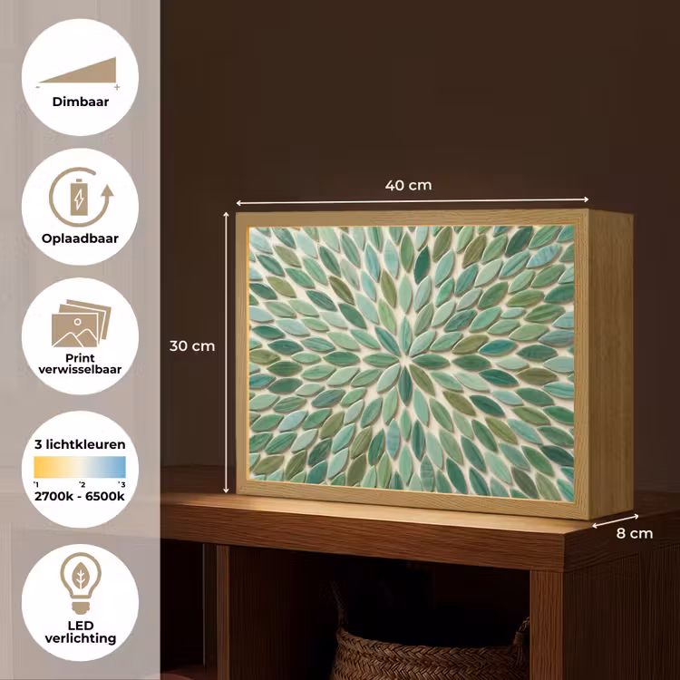 Lightbox - Wandlamp - Patroon - Blad - Groen - Abstract — 10