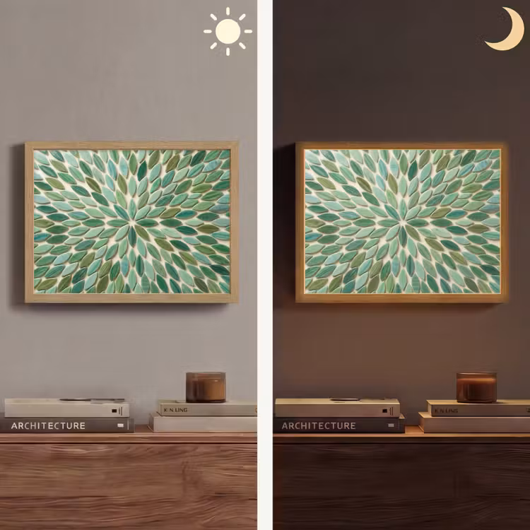 Lightbox - Wandlamp - Patroon - Blad - Groen - Abstract — 6