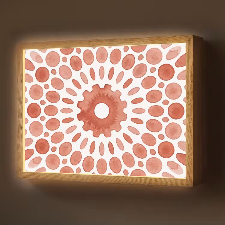 Lightbox - Wandlamp - Patroon - Cirkels - Abstract - Modern - Rood — 1