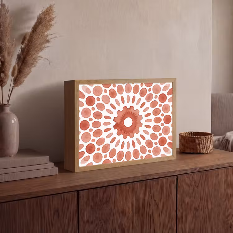 Lightbox - Wandlamp - Patroon - Cirkels - Abstract - Modern - Rood — 4