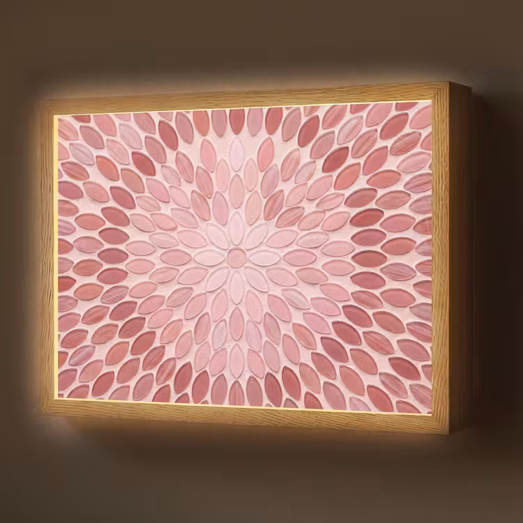 Lightbox - Wandlamp - Patroon - Mozaïek - Ovaal - Abstract - Roze — 1