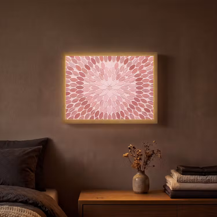 Lightbox - Wandlamp - Patroon - Mozaïek - Ovaal - Abstract - Roze — 3