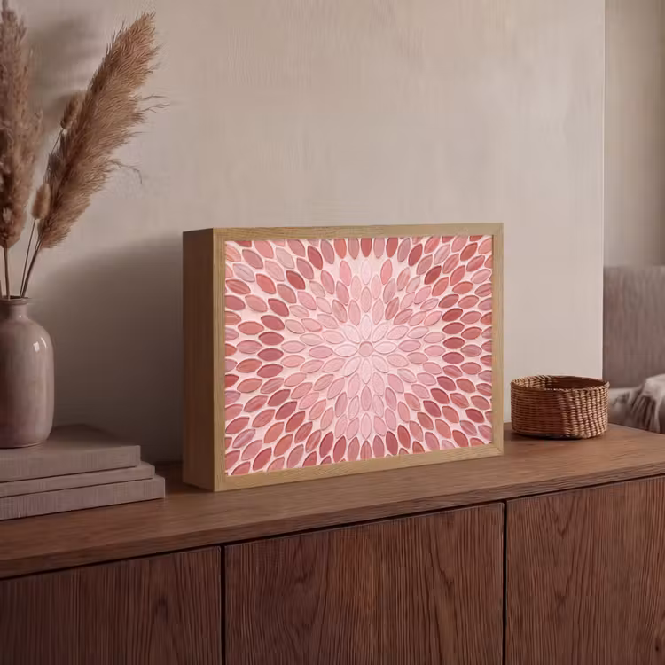 Lightbox - Wandlamp - Patroon - Mozaïek - Ovaal - Abstract - Roze — 4