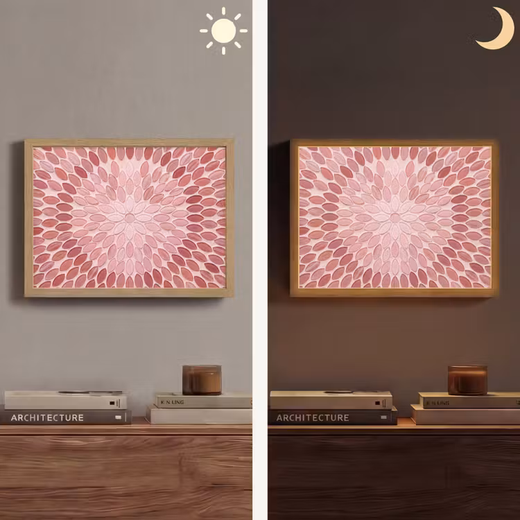 Lightbox - Wandlamp - Patroon - Mozaïek - Ovaal - Abstract - Roze — 6