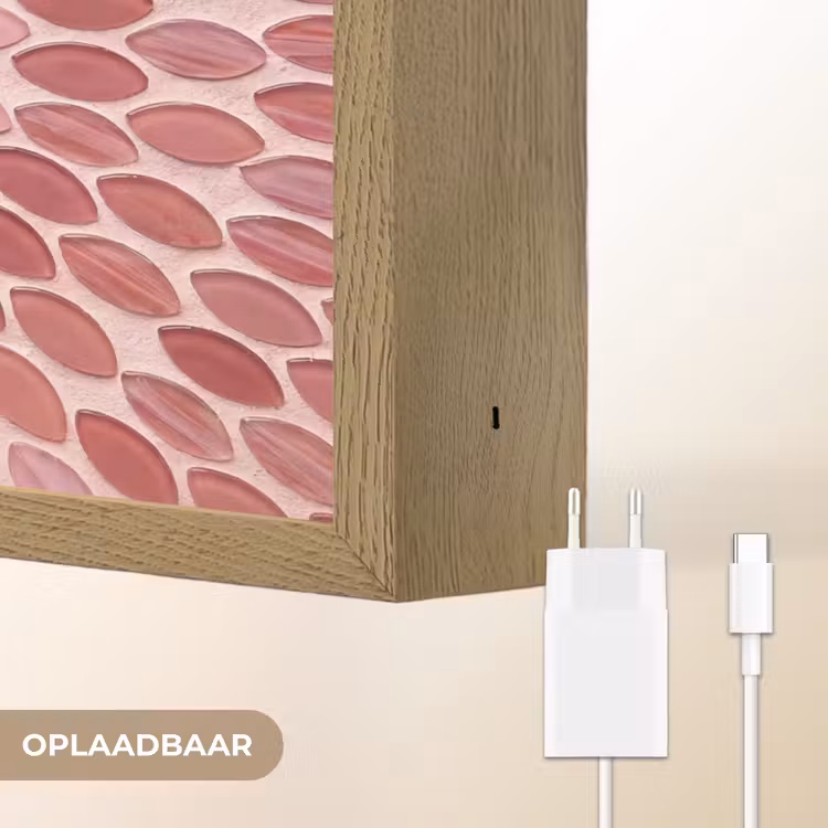 Lightbox - Wandlamp - Patroon - Mozaïek - Ovaal - Abstract - Roze — 7