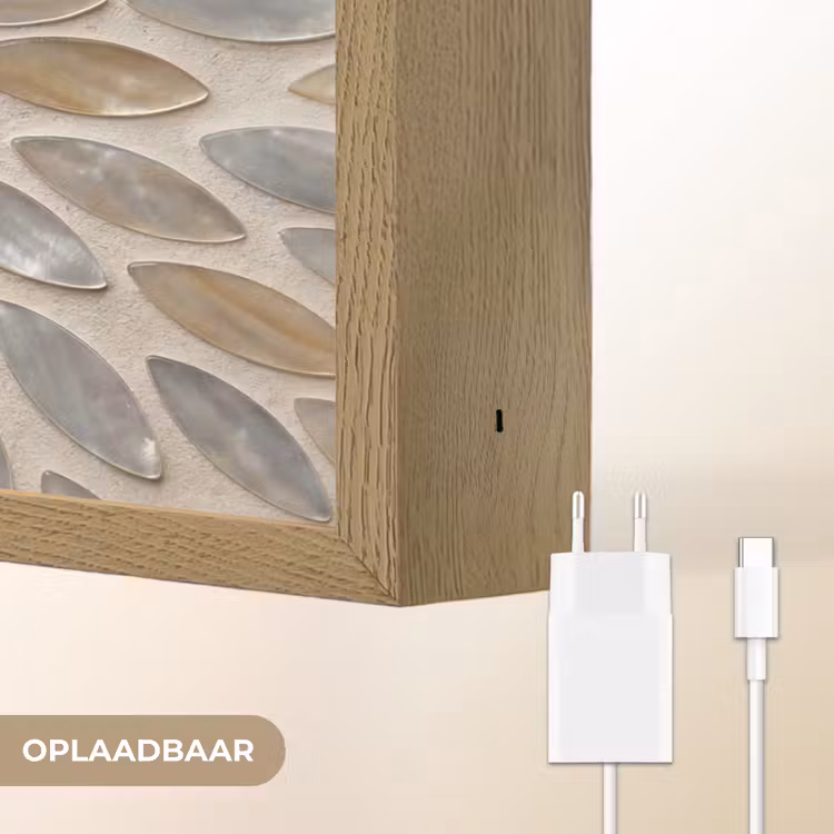 Lightbox - Wandlamp - Patroon - Ovaal - Glanzend - Abstract - Beige — 7
