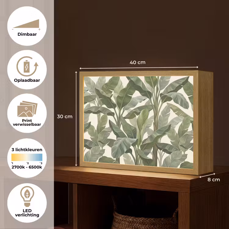 Lightbox - Wandlamp - Planten - Bladeren - Tropisch - Groen — 10