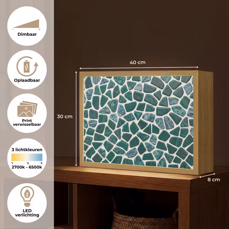 Lightbox - Wandlamp - Textuur - Steen - Groen - Abstract - Patroon — 10