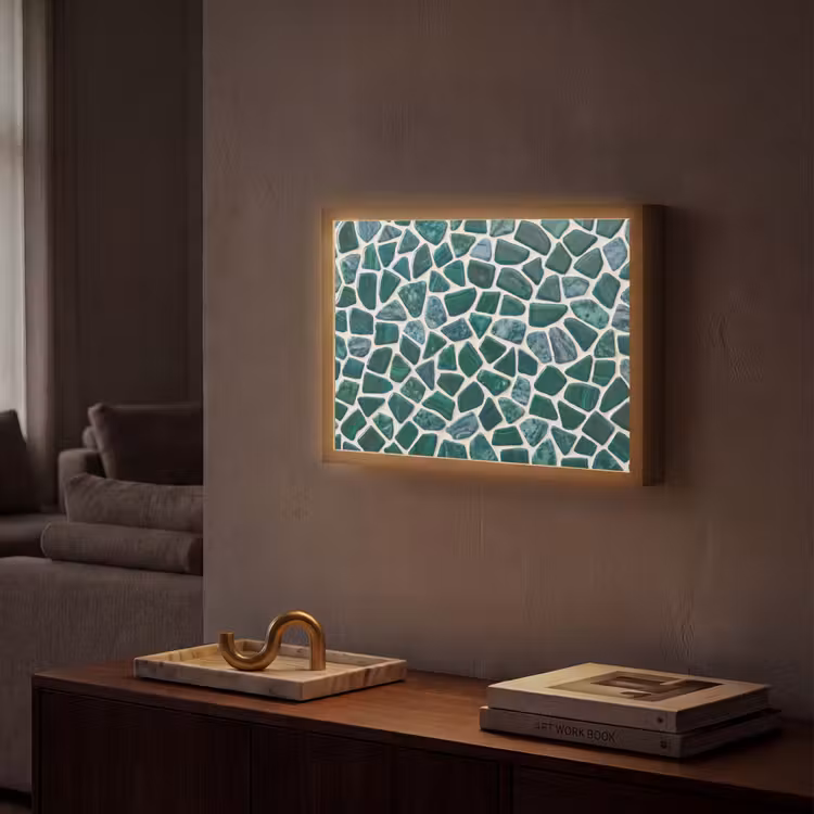 Lightbox - Wandlamp - Textuur - Steen - Groen - Abstract - Patroon — 2