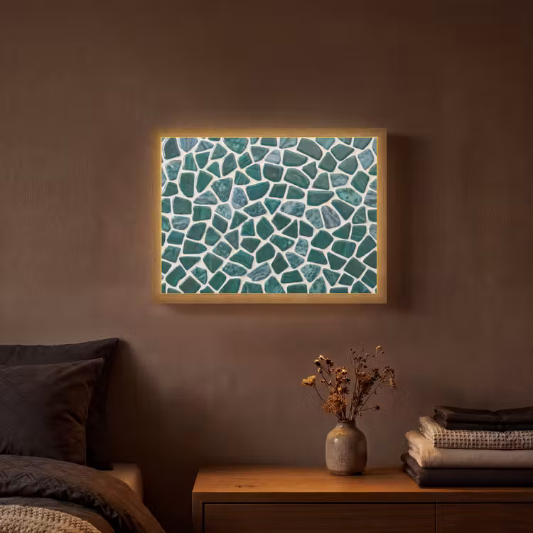Lightbox - Wandlamp - Textuur - Steen - Groen - Abstract - Patroon — 3