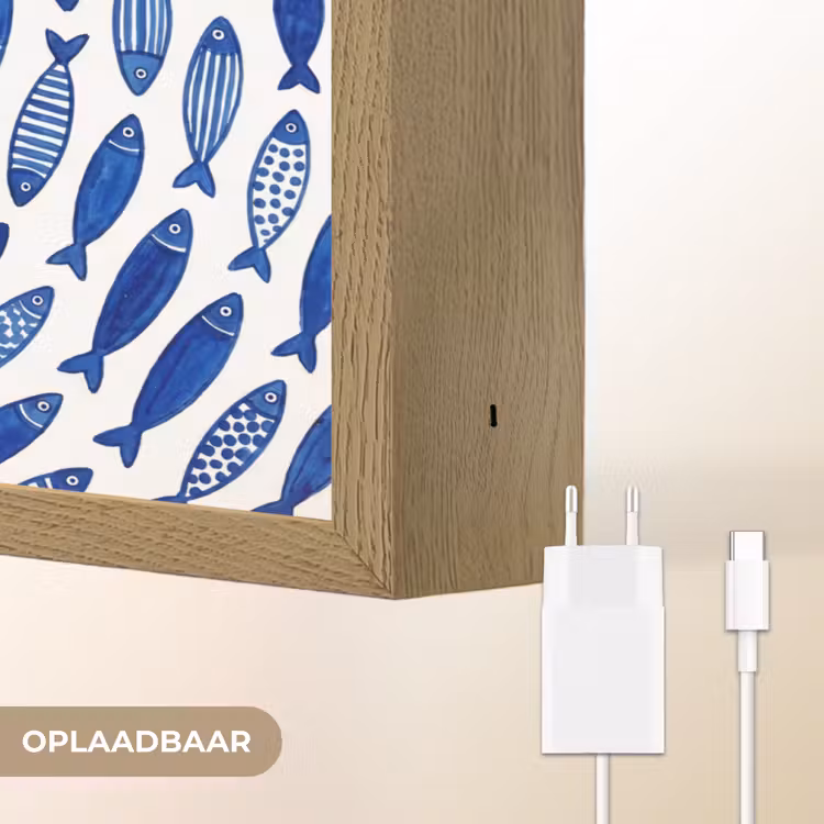Lightbox - Wandlamp - Vis - Patroon - Onderwater - Abstract - Blauw — 7