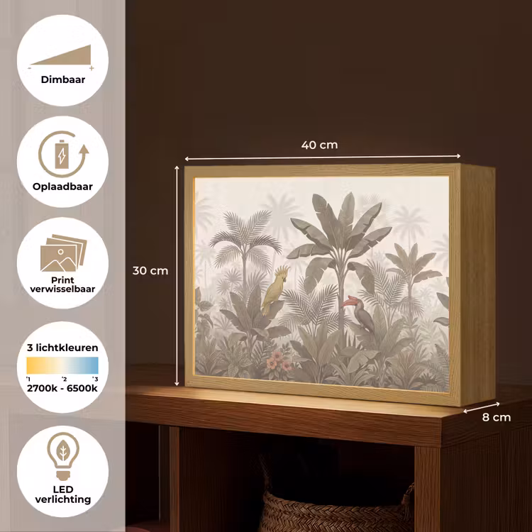 Lightbox - Wandlamp - Vogel - Jungle - Tropisch - Illustratie - Groen — 10