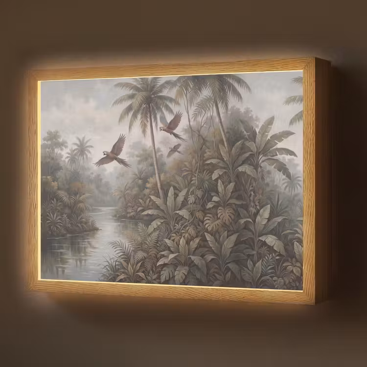 Lightbox - Wandlamp - Vogel - Vliegend - Tropisch - Landschap - Klassiek — 1