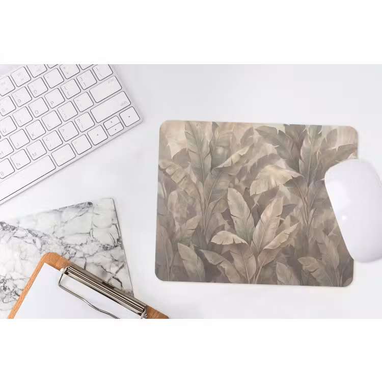 Muismat - Bladeren - Tropisch - Natuur - Modern - Beige — 2