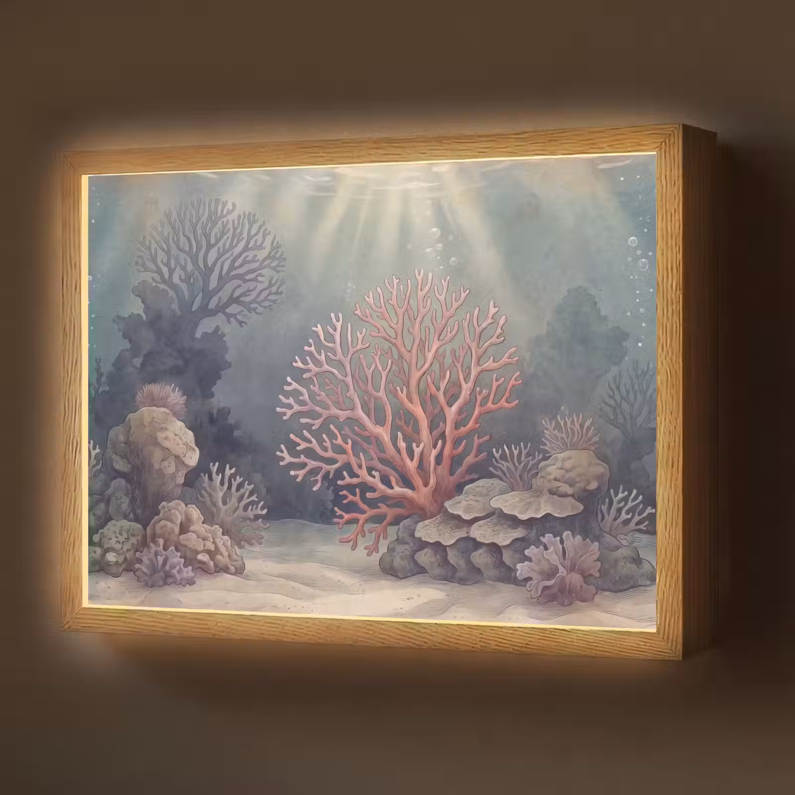 Lightbox - Wandlamp - Koraal - Onderwater - Natuur - Roze — 1