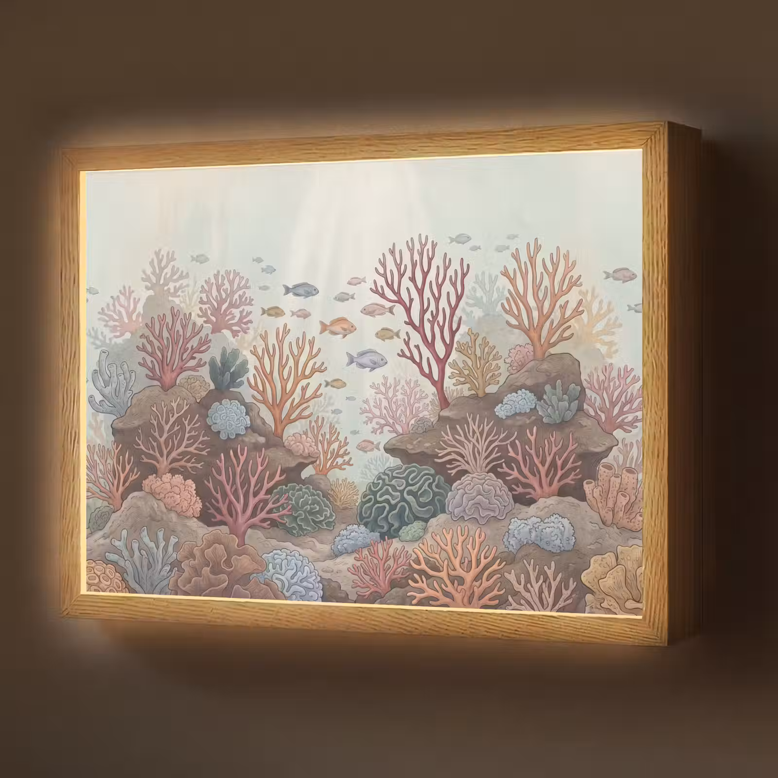 Lightbox - Wandlamp - Onderwater - Koraal - Vis - Natuur — 1