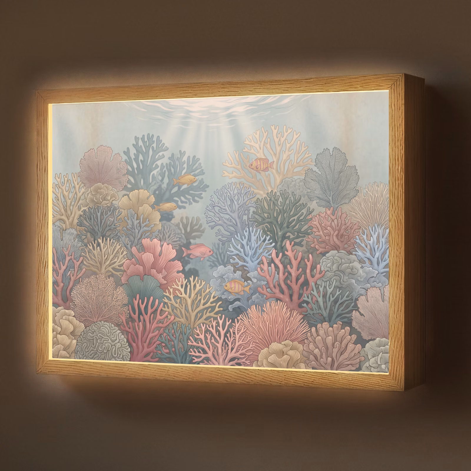 Lightbox - Wandlamp - Zee - Koraal - Vis - Natuur - Kleurrijk — 1