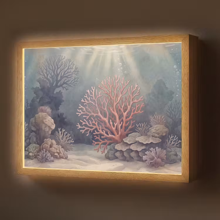 Lightbox - Wandlamp - Koraal - Onderwater - Natuur - Roze — 1