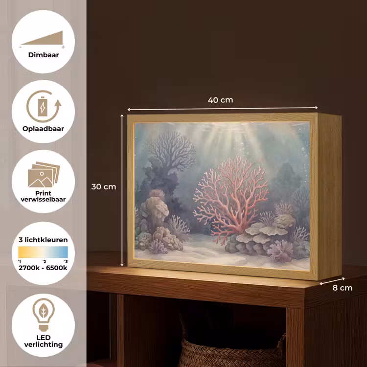 Lightbox - Wandlamp - Koraal - Onderwater - Natuur - Roze — 10