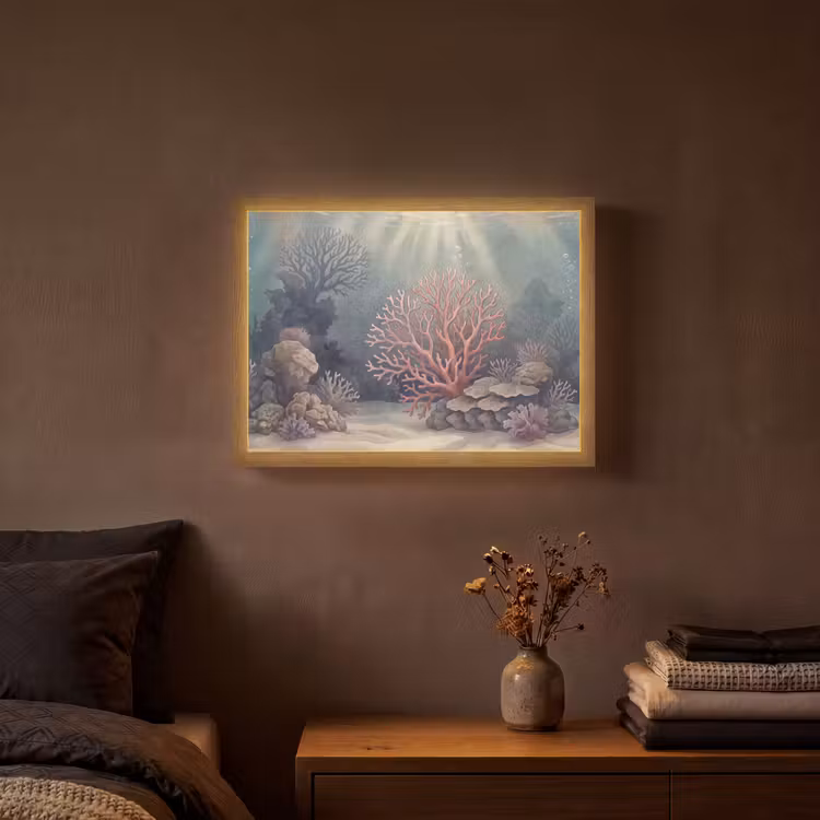Lightbox - Wandlamp - Koraal - Onderwater - Natuur - Roze — 3