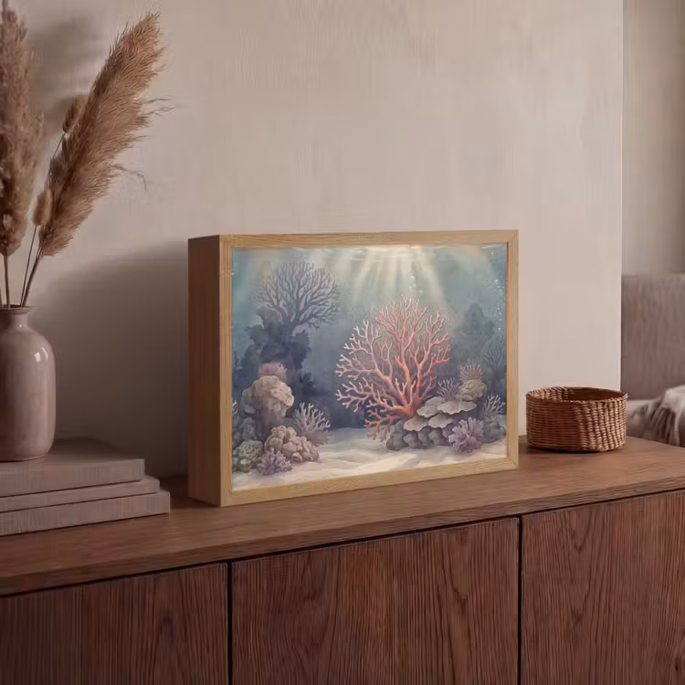 Lightbox - Wandlamp - Koraal - Onderwater - Natuur - Roze — 4