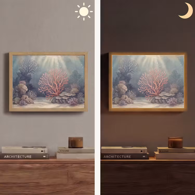 Lightbox - Wandlamp - Koraal - Onderwater - Natuur - Roze — 6
