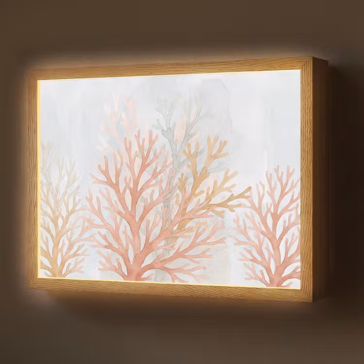 Lightbox - Wandlamp - Natuur - Abstract - Aquarel - Organisch - Warm — 1