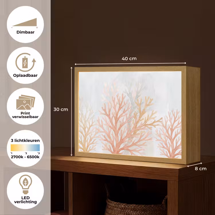 Lightbox - Wandlamp - Natuur - Abstract - Aquarel - Organisch - Warm — 10