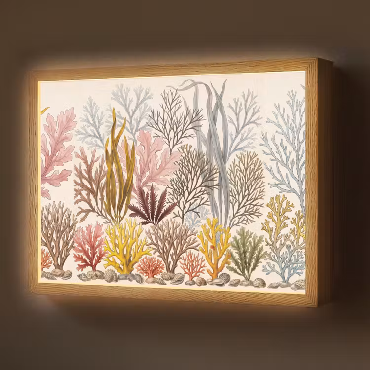 Lightbox - Wandlamp - Natuur - Onderwater - Botanisch - Vintage - Kleurrijk — 1