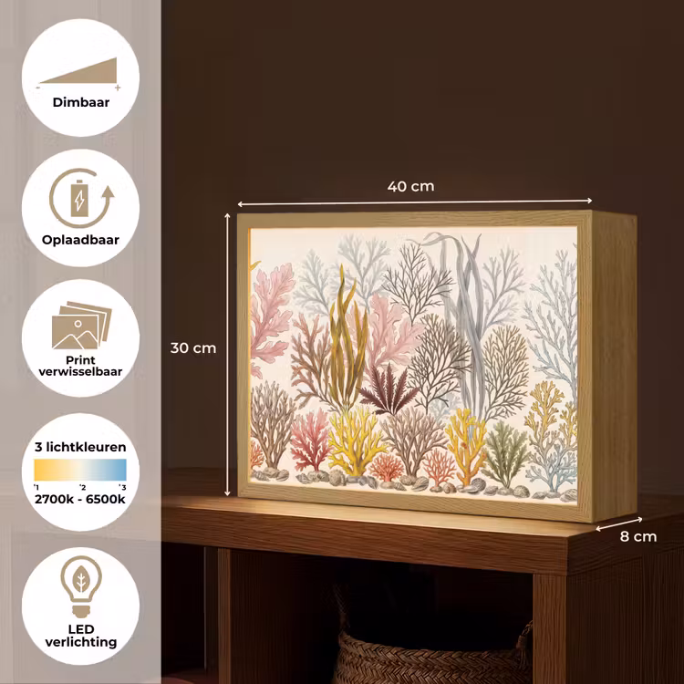 Lightbox - Wandlamp - Natuur - Onderwater - Botanisch - Vintage - Kleurrijk — 10