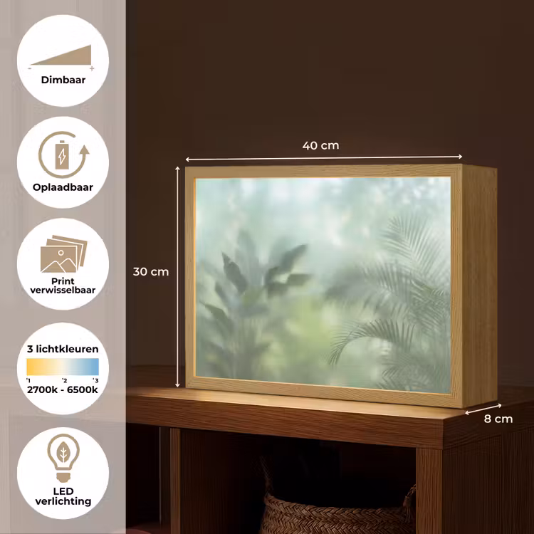Lightbox - Wandlamp - Natuur - Vervaagd - Groen - Abstract - Modern — 10