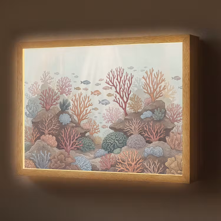 Lightbox - Wandlamp - Onderwater - Koraal - Vis - Natuur — 1