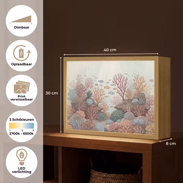 Lightbox - Wandlamp - Onderwater - Koraal - Vis - Natuur — 10