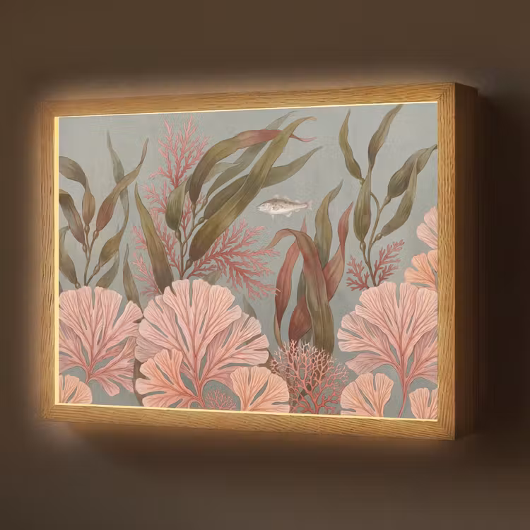 Lightbox - Wandlamp - Onderwater - Planten - Vis - Vintage - Groen — 1