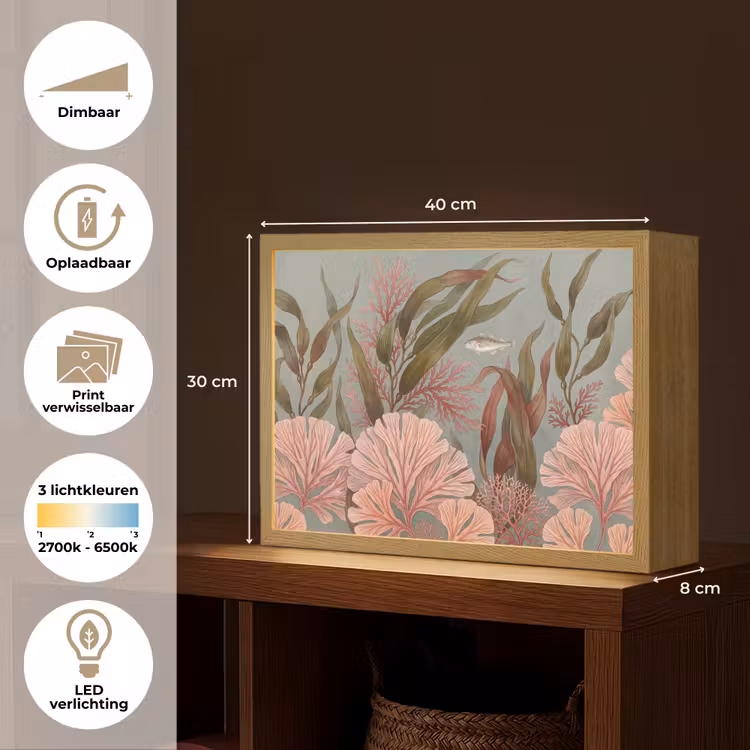Lightbox - Wandlamp - Onderwater - Planten - Vis - Vintage - Groen — 10