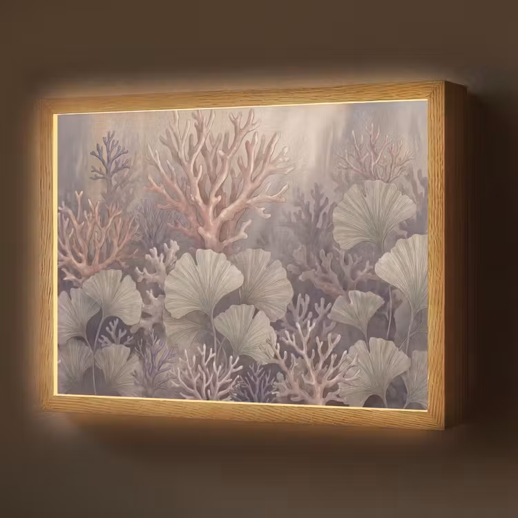 Lightbox - Wandlamp - Plant - Bladeren - Zee - Illustratie - Groen — 1